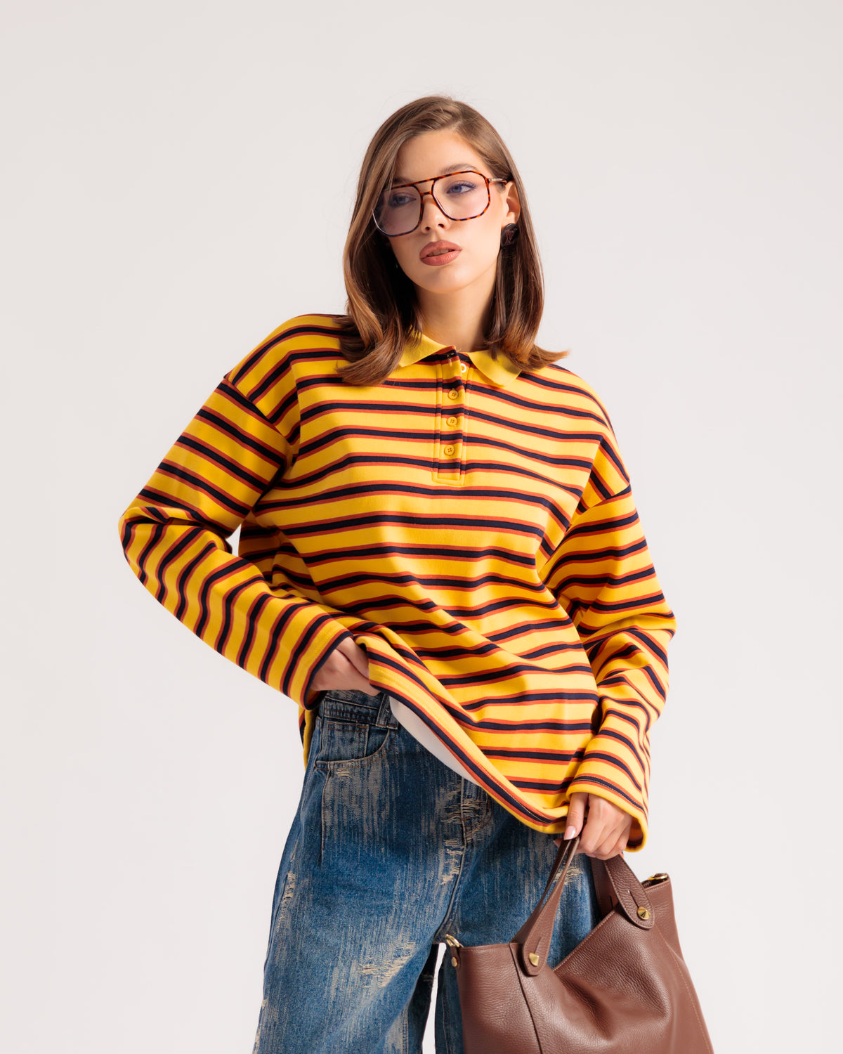 Maglia polo righe gialla - H16912-1