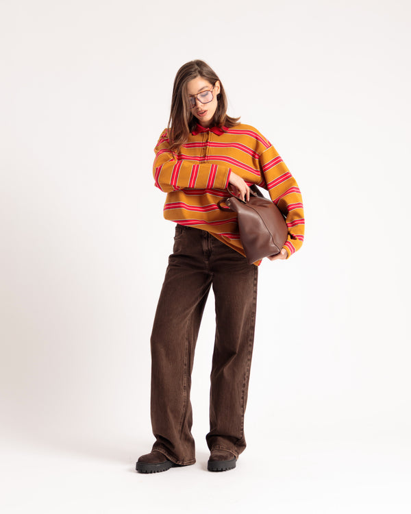 Jean wide leg MARRON - H5800-10