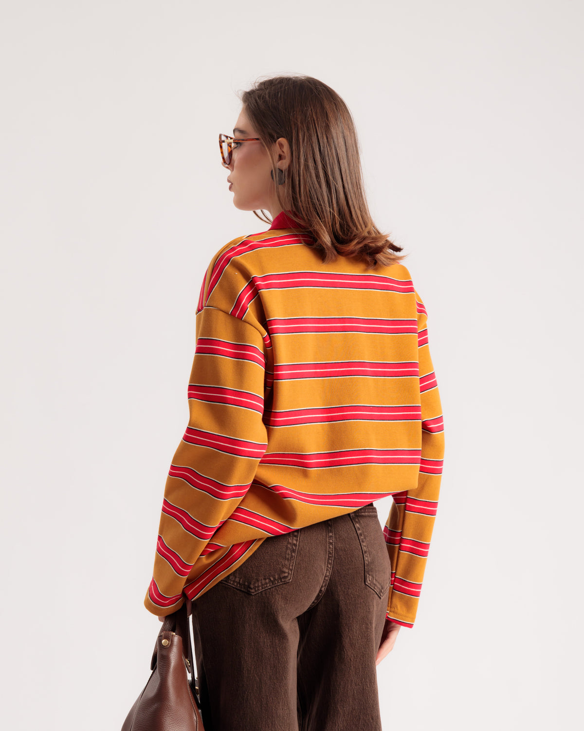 Pull polo oversize à rayures - H12912