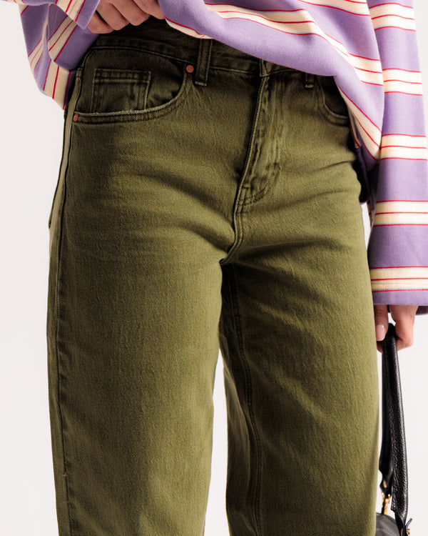 Jean wide leg VERT MILITAIRE - H5800-8