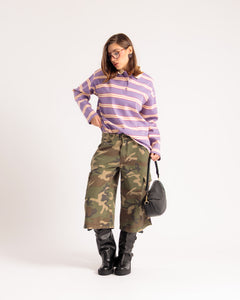 Bermuda en jean style militaire - P16898