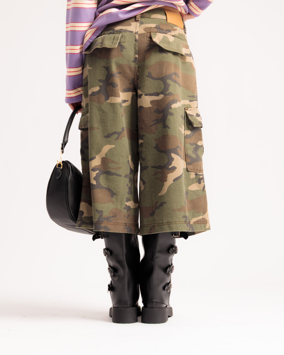 Bermuda en jean style militaire - P16898