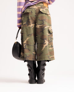 Bermuda en jean style militaire - P16898