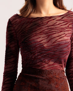 Pull zébré en tulle - H16997