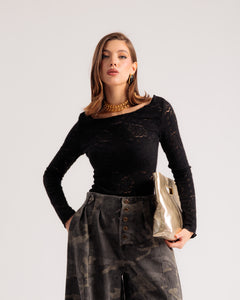 Maglia in pizzo scollata - H17016