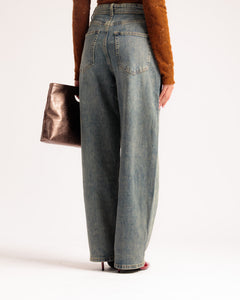 Jeans barrel sabbiato - 9728