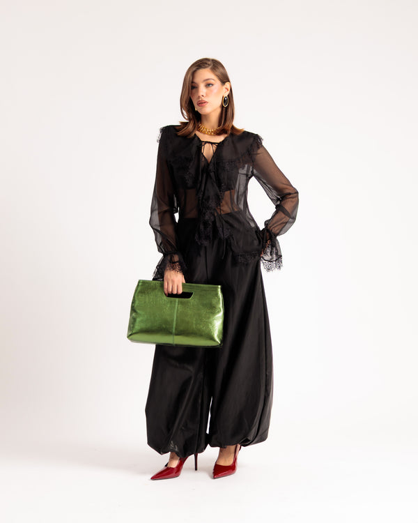 Pantalon ballon en similicuir NOIR - U70623