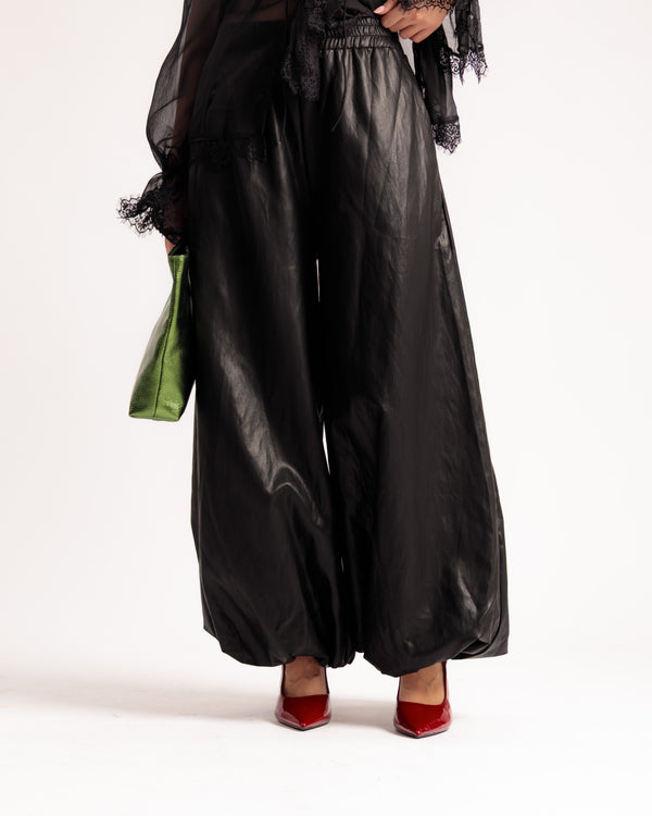 Pantalon ballon en similicuir NOIR - U70623