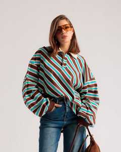 Pull polo à rayures - H13093