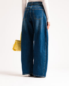Jeans barrel cintura denim - 9676