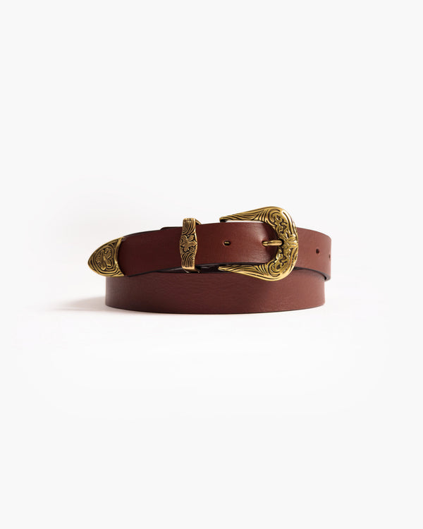 Ceinture en cuir couleur cognac - 2553/30