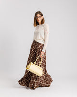 Gonna lunga tartan MARRONE - 1156