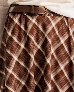Gonna lunga tartan MARRONE - 1156