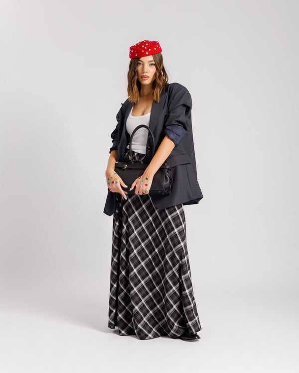 Gonna lunga tartan NERA - 1156