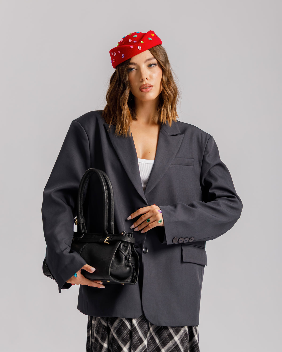 Blazer con spallina GRIGIO FUMO - 3151-3