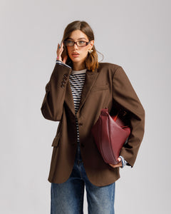 Blazer con spallina MARRONE - 3151-3