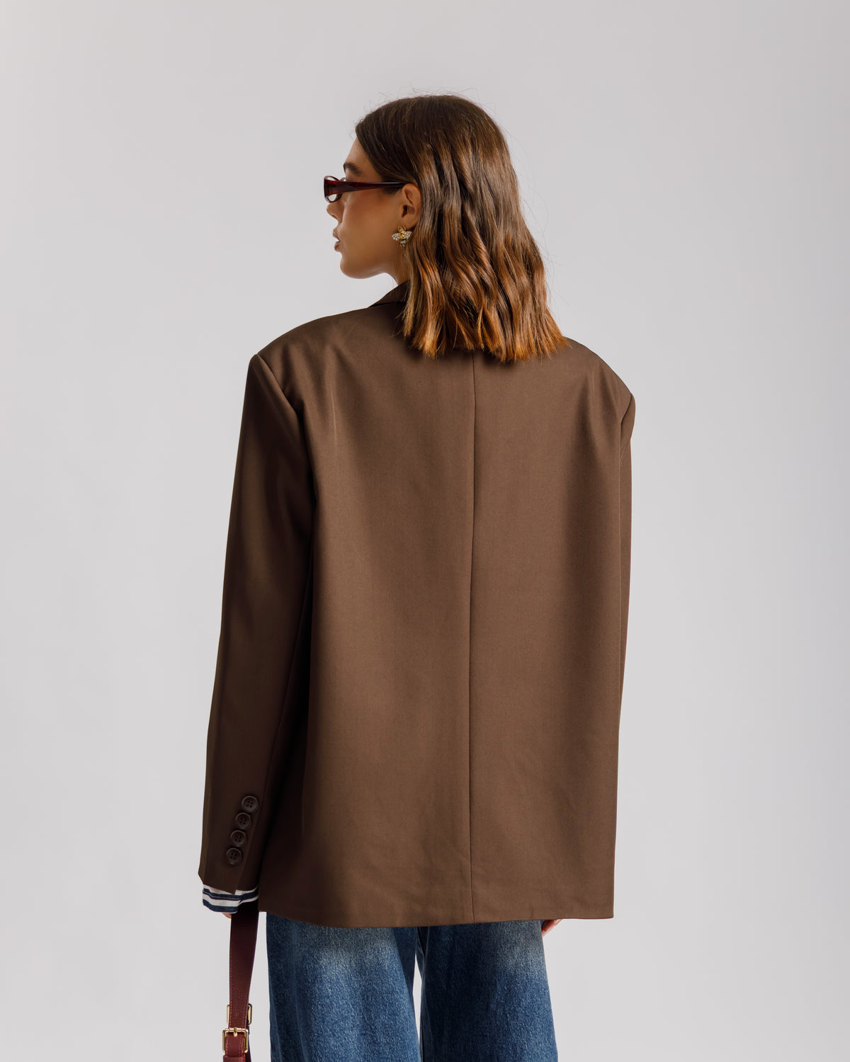Blazer con spallina MARRONE - 3151-3