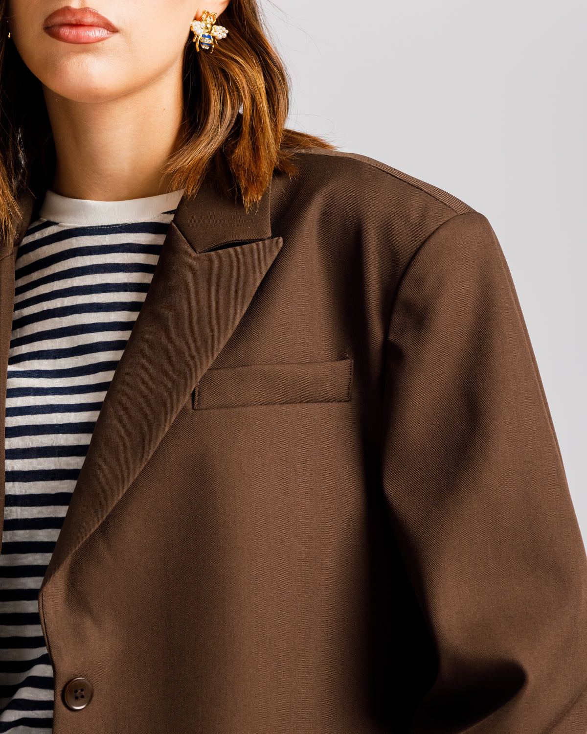 Blazer con spallina MARRONE - 3151-3