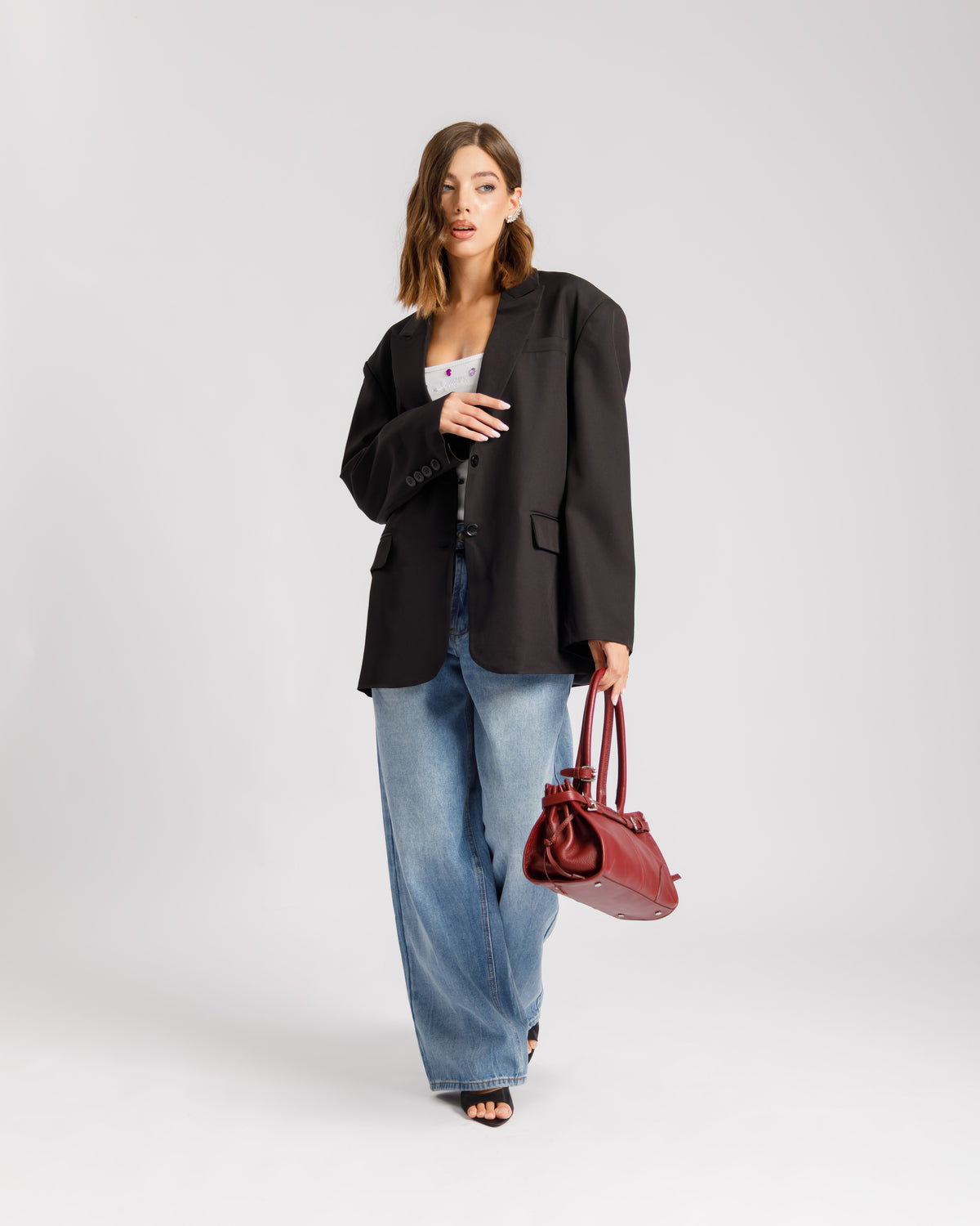 Blazer con spallina NERO - 3151-3