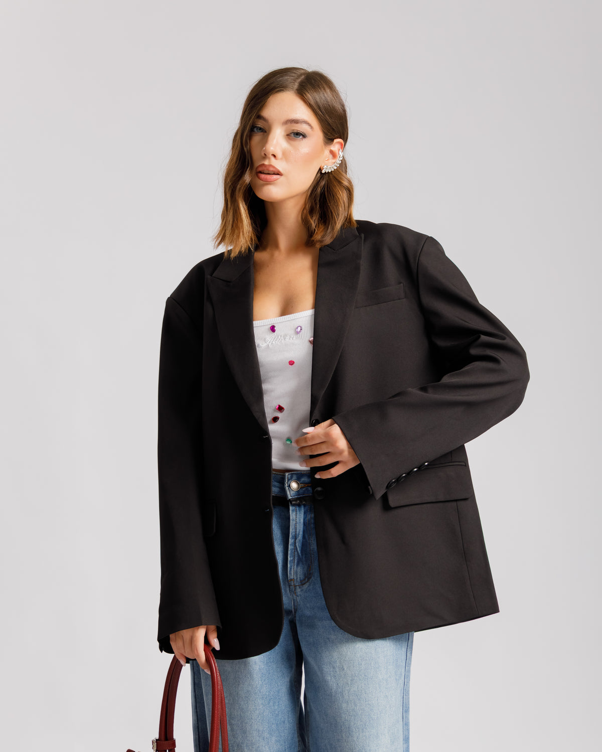 Blazer con spallina NERO - 3151-3