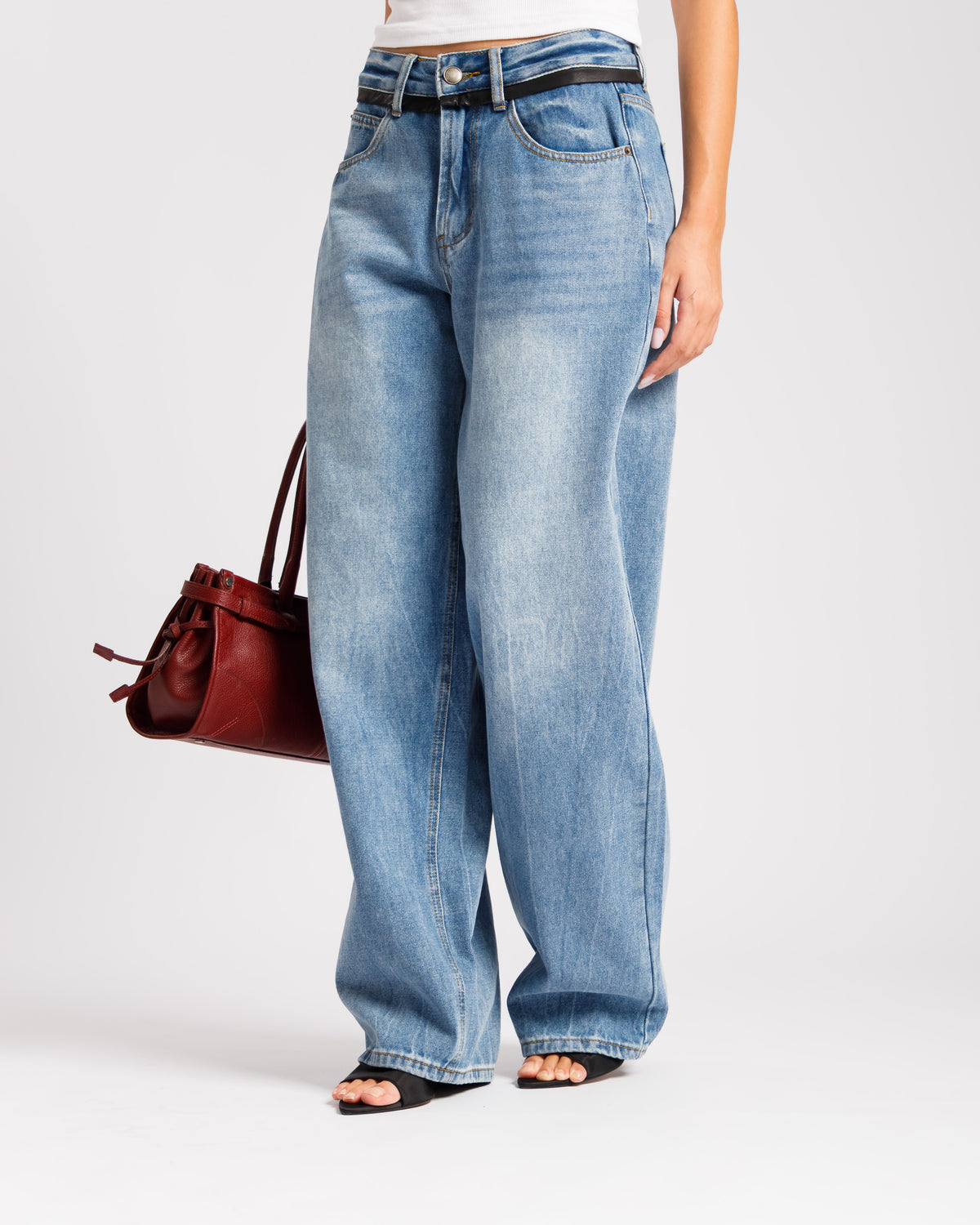 Jeans vita bassa con bordino - P16150