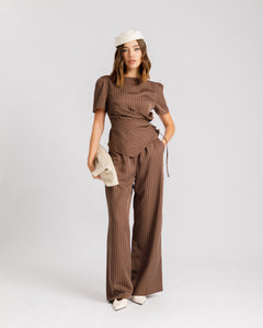 Coord-set gessato MARRONE - 9702