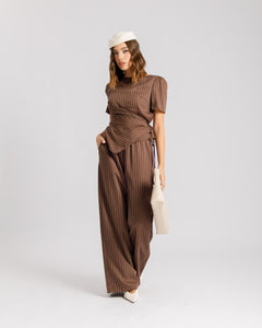 Coord-set gessato MARRONE - 9702