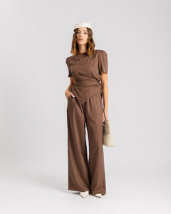 Coord-set gessato MARRONE - 9702