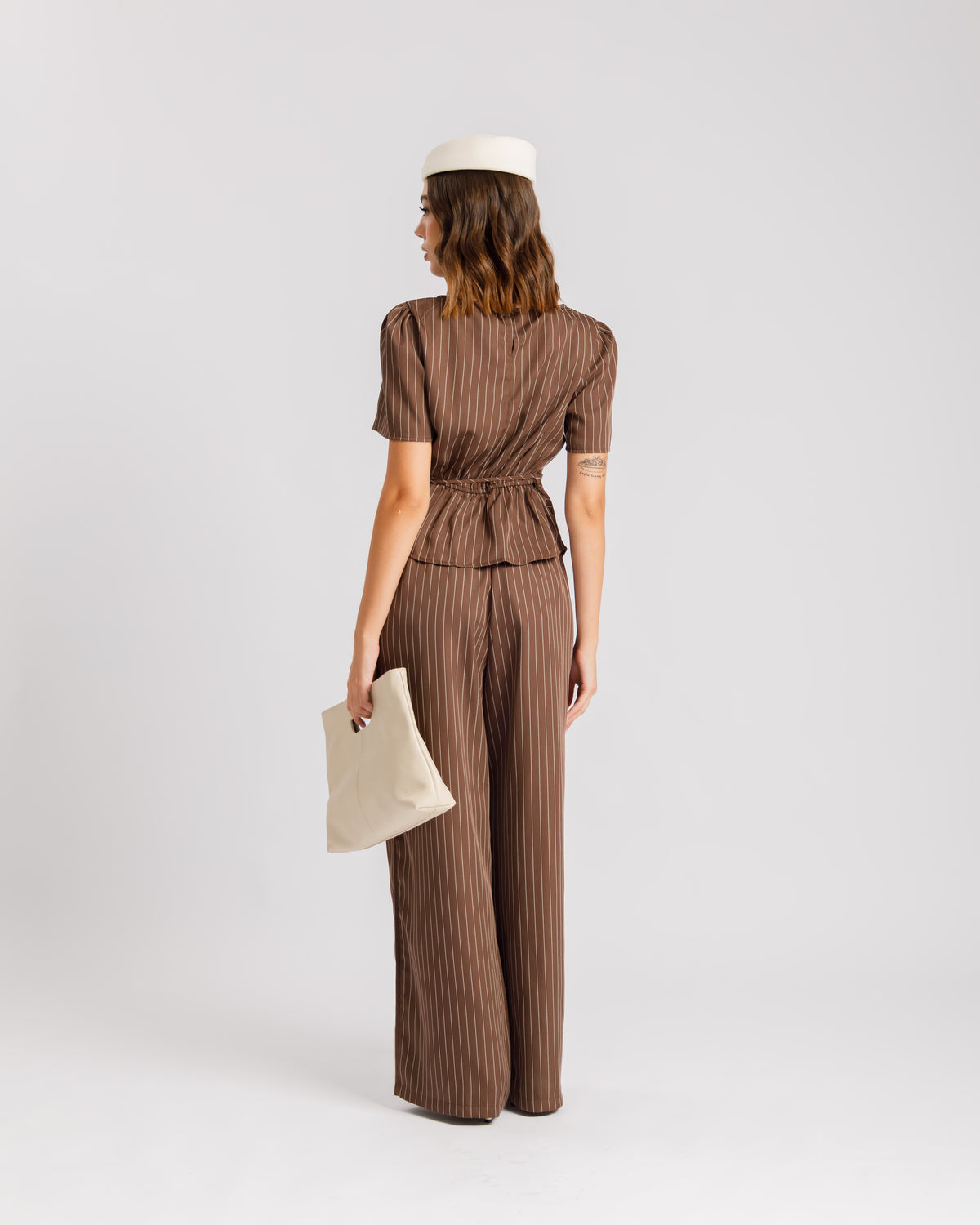 Coord-set gessato MARRONE - 9702
