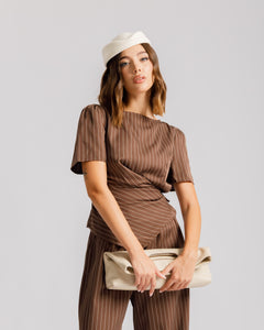 Coord-set gessato MARRONE - 9702