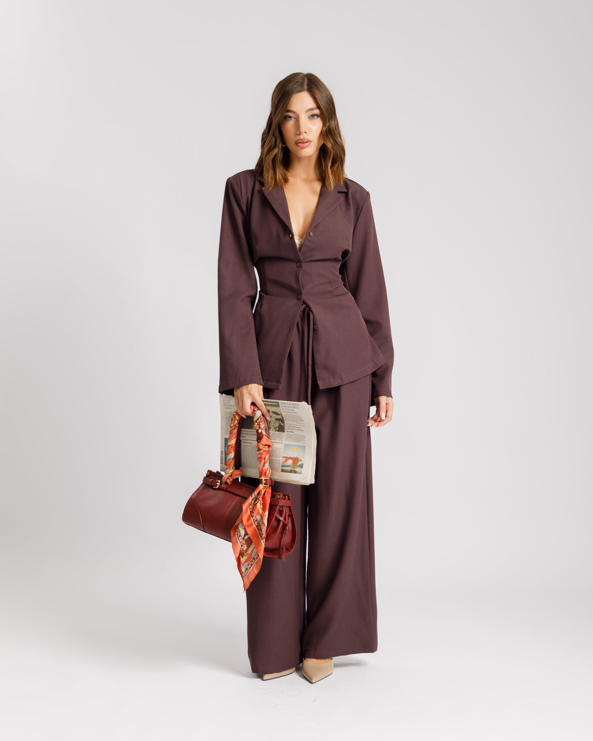 Coord-set con camicia PRUGNA - PF580