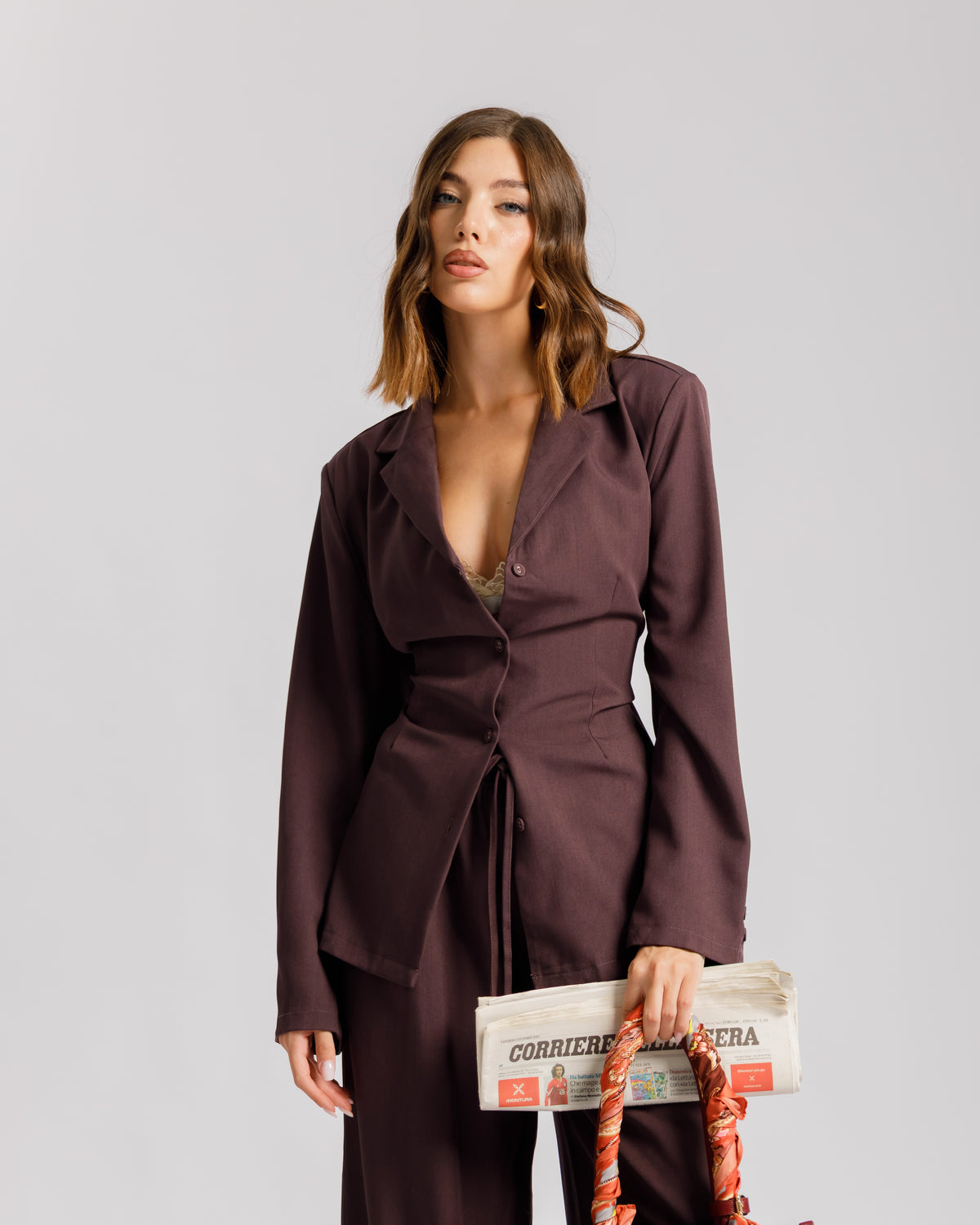 Coord-set con camicia PRUGNA - PF580