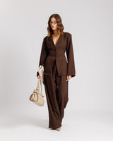 Coord-set con camicia MARRONE - PF580