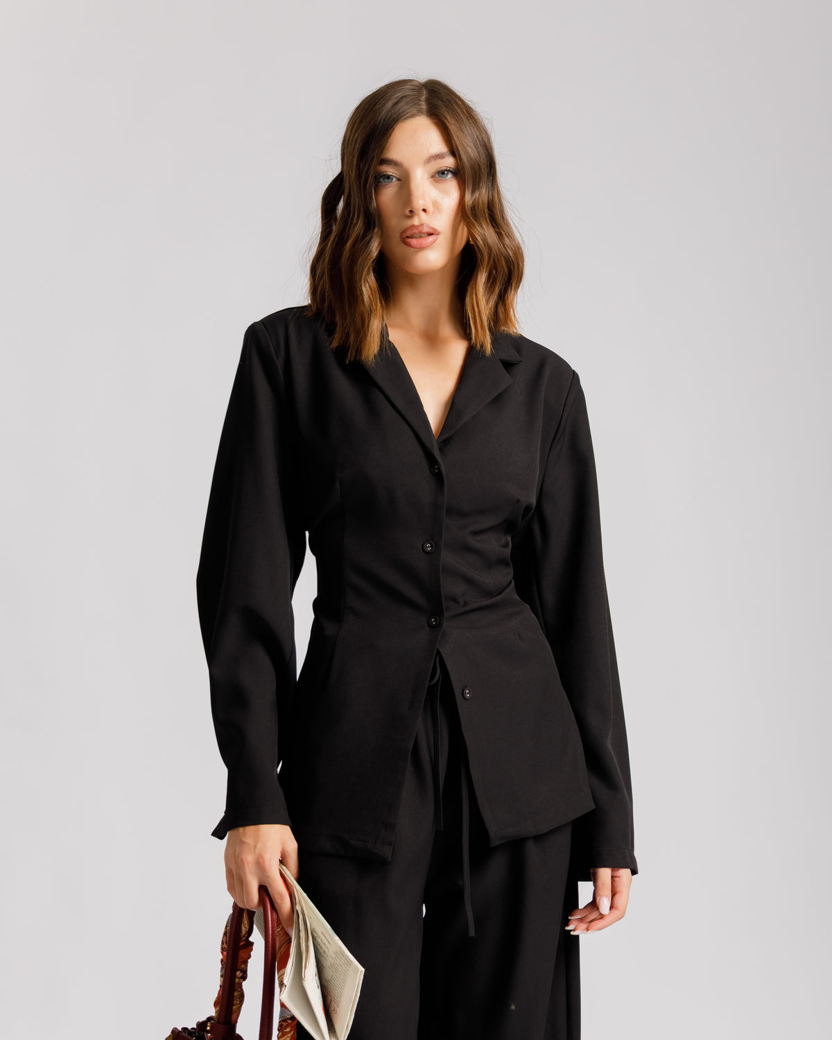 Coord-set con camicia NERO - PF580