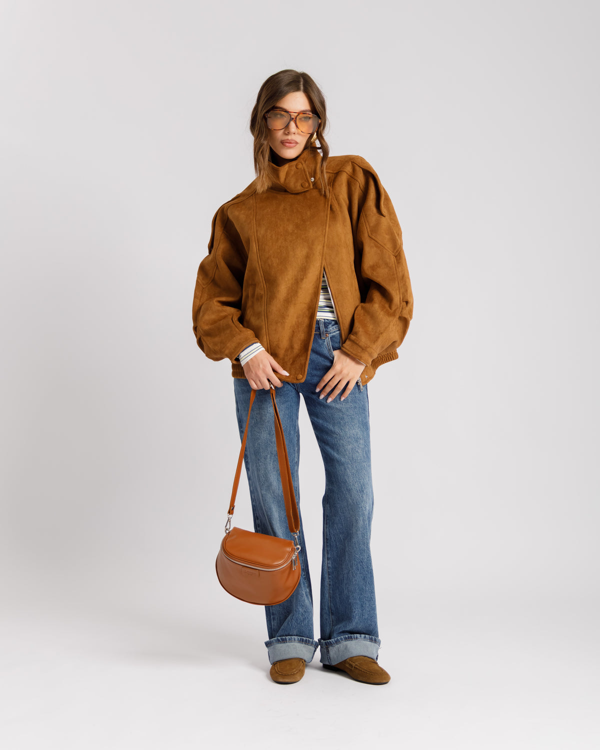Bomber simil-suede COGNAC - CV2215
