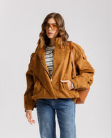 Bomber simil-suede COGNAC - CV2215