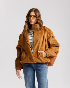 Bomber simil-suede COGNAC - CV2215