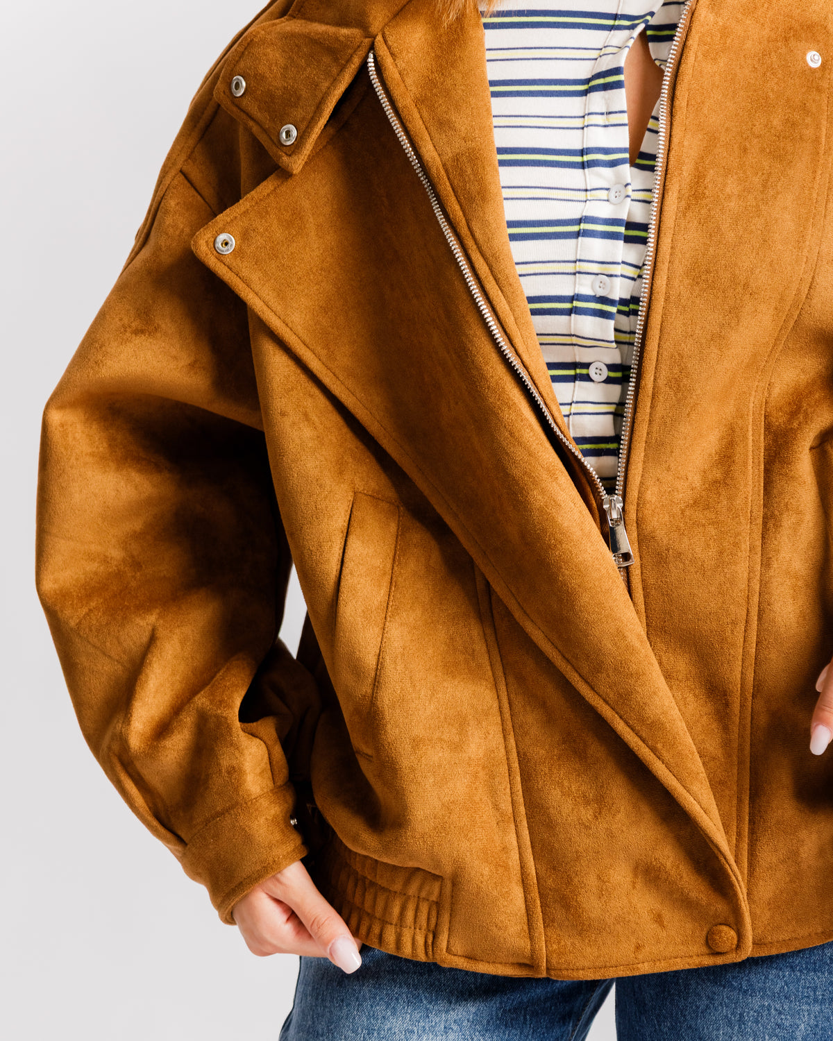 Bomber simil-suede COGNAC - CV2215