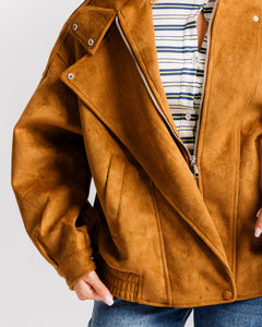 Bomber simil-suede COGNAC - CV2215