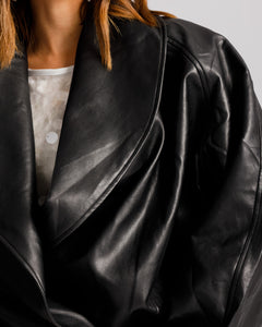 Bomber finta pelle con incrocio NERO - PU13936