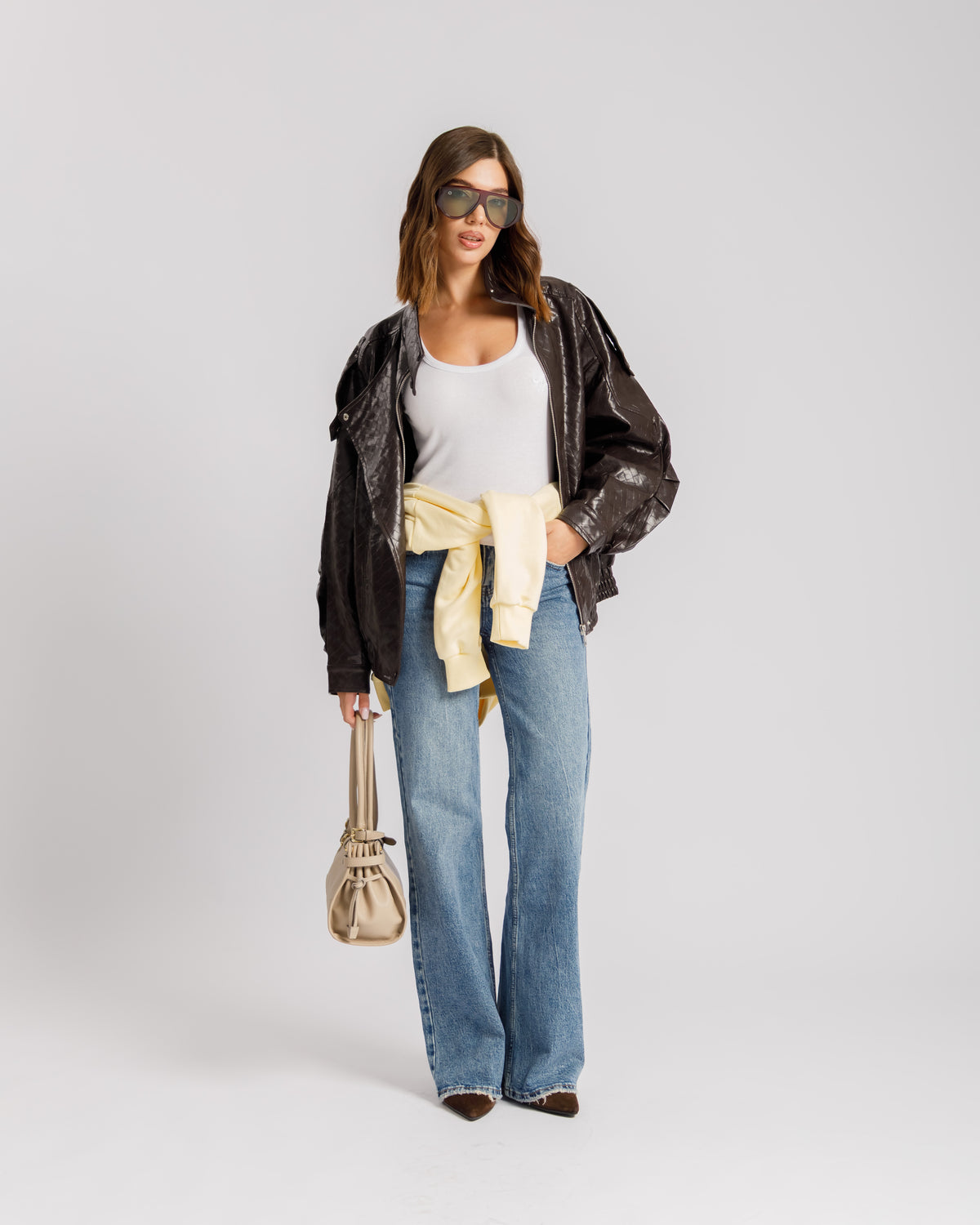 Bomber collo alto MARRONE - CV2216