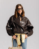 Bomber collo alto MARRONE - CV2216