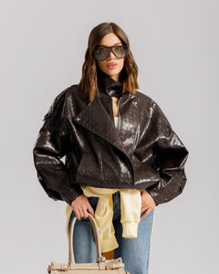 Bomber collo alto MARRONE - CV2216