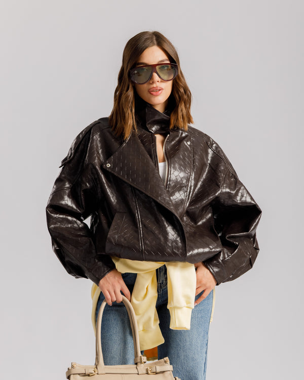 Bomber collo alto MARRONE - CV2216