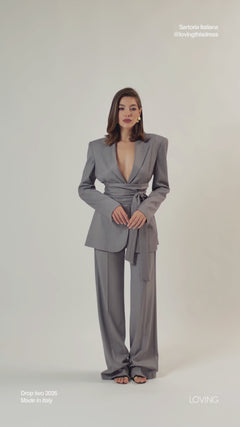 Blazer sartoriale gessato GRIGIO - 0016
