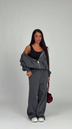 Felpa con zip e riprese Althèa - C139SLCG