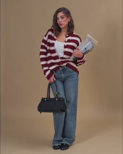 Cardigan in lana a righe - 21687