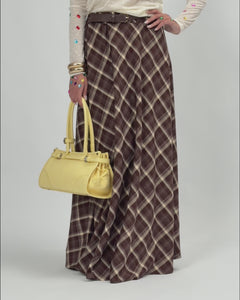 Gonna lunga tartan MARRONE - 1156