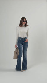 Jeans flare blu - S005