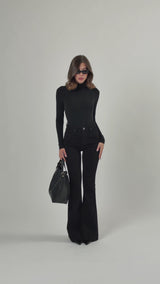 Jeans flare Nero - K817